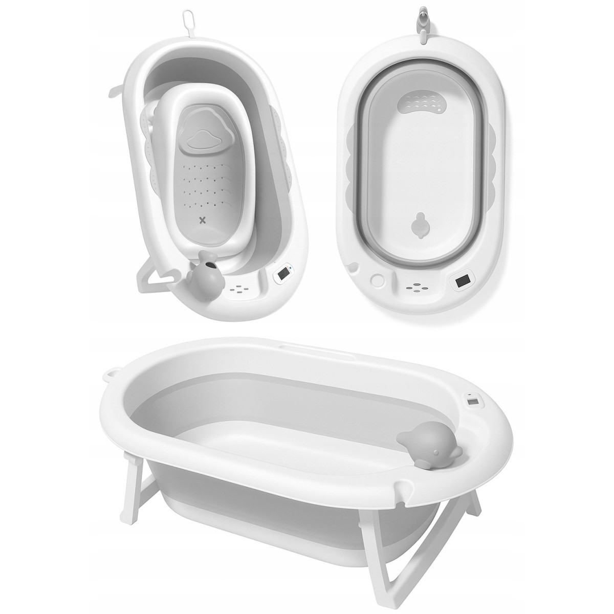 Vaniță cu inserție din silicon pentru băiță de culoare gri