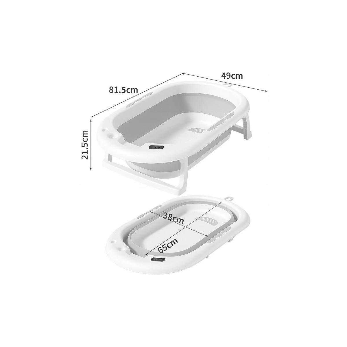 Vanița Vaiana cu insert pentru baie, cu suport de culoare gri