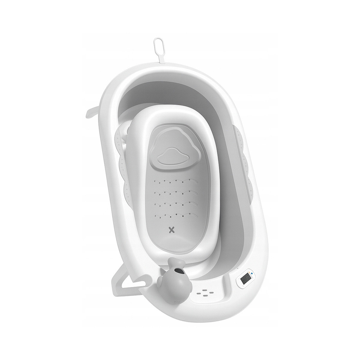 Vanița Vaiana cu insert pentru baie, cu suport de culoare gri