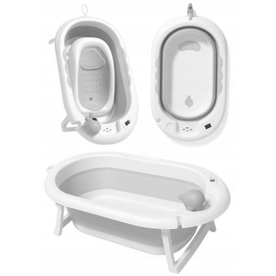 Vanița Vaiana cu insert pentru baie, cu suport de culoare gri