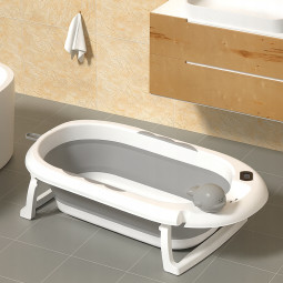 Vanița Vaiana cu insert pentru baie, cu suport de culoare gri