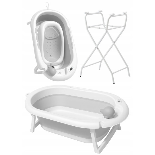 Vanița Vaiana cu insert pentru baie, cu suport de culoare gri