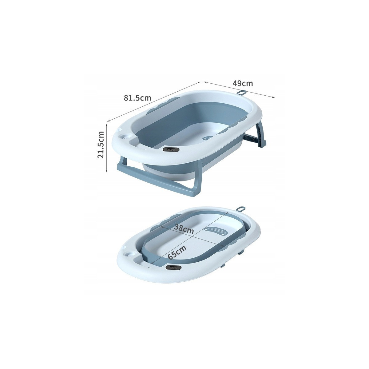 Cădiță VAIANA cu suport, termometru și jucărie, culoare albastră