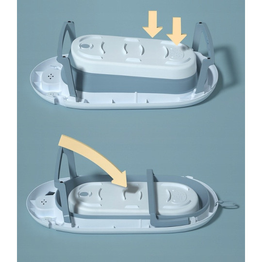 Cădiță VAIANA cu suport, termometru și jucărie, culoare albastră