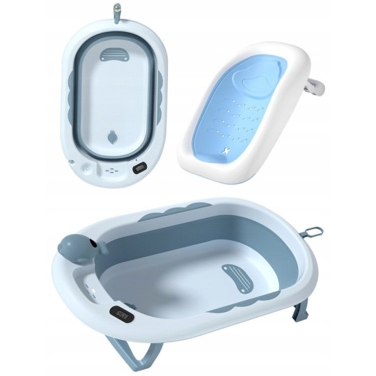 Cădiță VAIANA cu suport, termometru și jucărie, culoare albastră