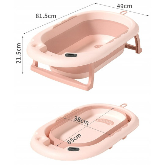 Bățoasă roz cu învelitoare pentru copii Vaiana, cu leagăn, termometru și jucărie