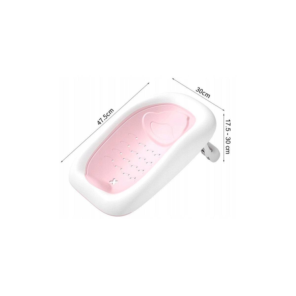 Baia Vaiana cu suport, termometru și jucărie de culoare roz pal.