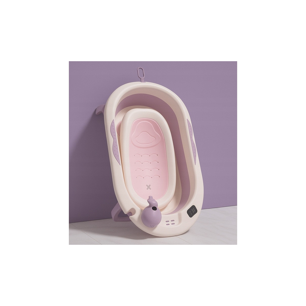 Vanička na kúpanie Vaiana s lehátkom a hračkou vo fialovej farbe