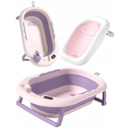 Cadă pentru baie Vaiana cu suport, șezlong și jucărie de culoare violetă