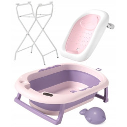 Cadă pentru baie Vaiana cu suport, șezlong și jucărie de culoare violetă