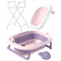 Cadă pentru baie Vaiana cu suport, șezlong și jucărie de culoare violetă