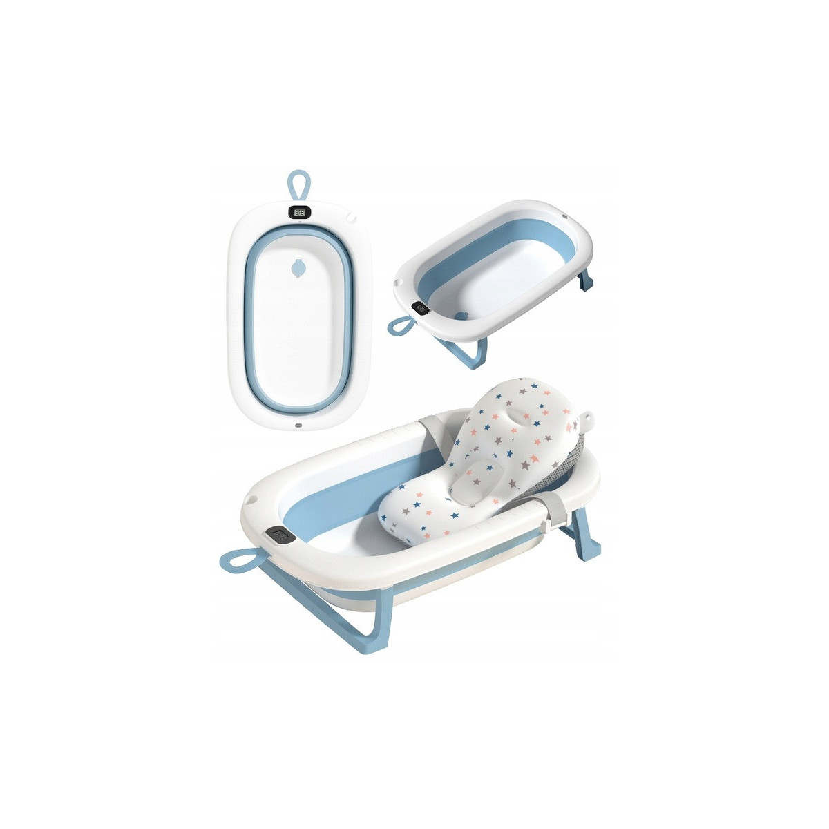 Vanița albastră OLAF cu pernă, suport și termometru, albastră