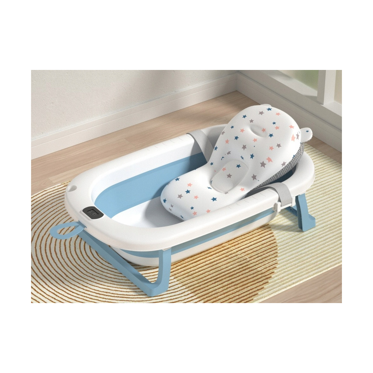 Vanița albastră OLAF cu pernă, suport și termometru, albastră