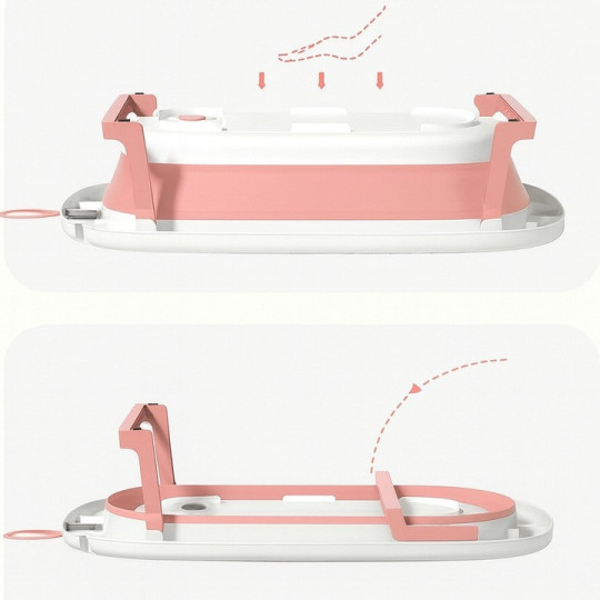 Vaniță de baie OLAF cu pernă și termometru, de culoare roz