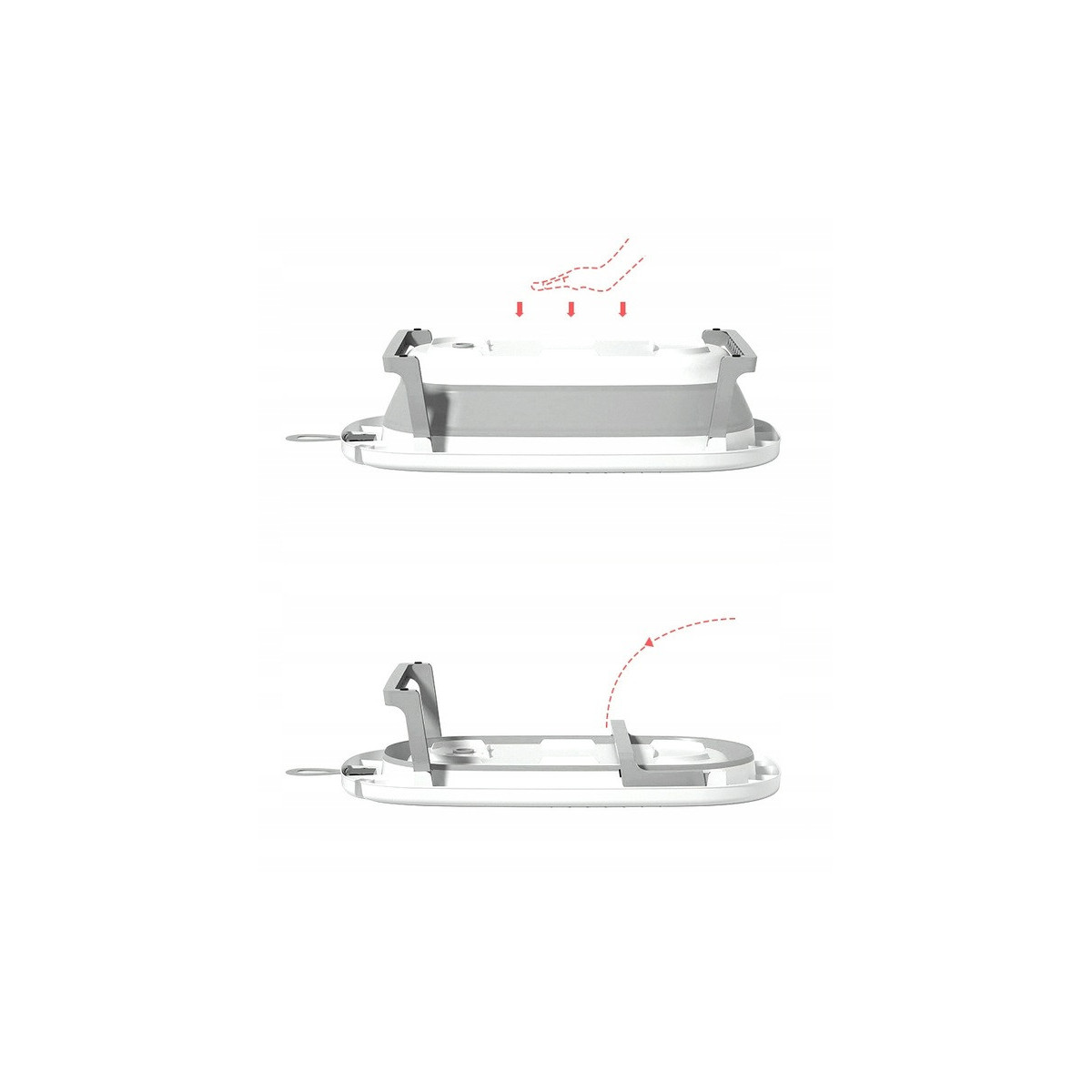 Cada de baie gri OLAF pentru bebeluși cu perna și termometru