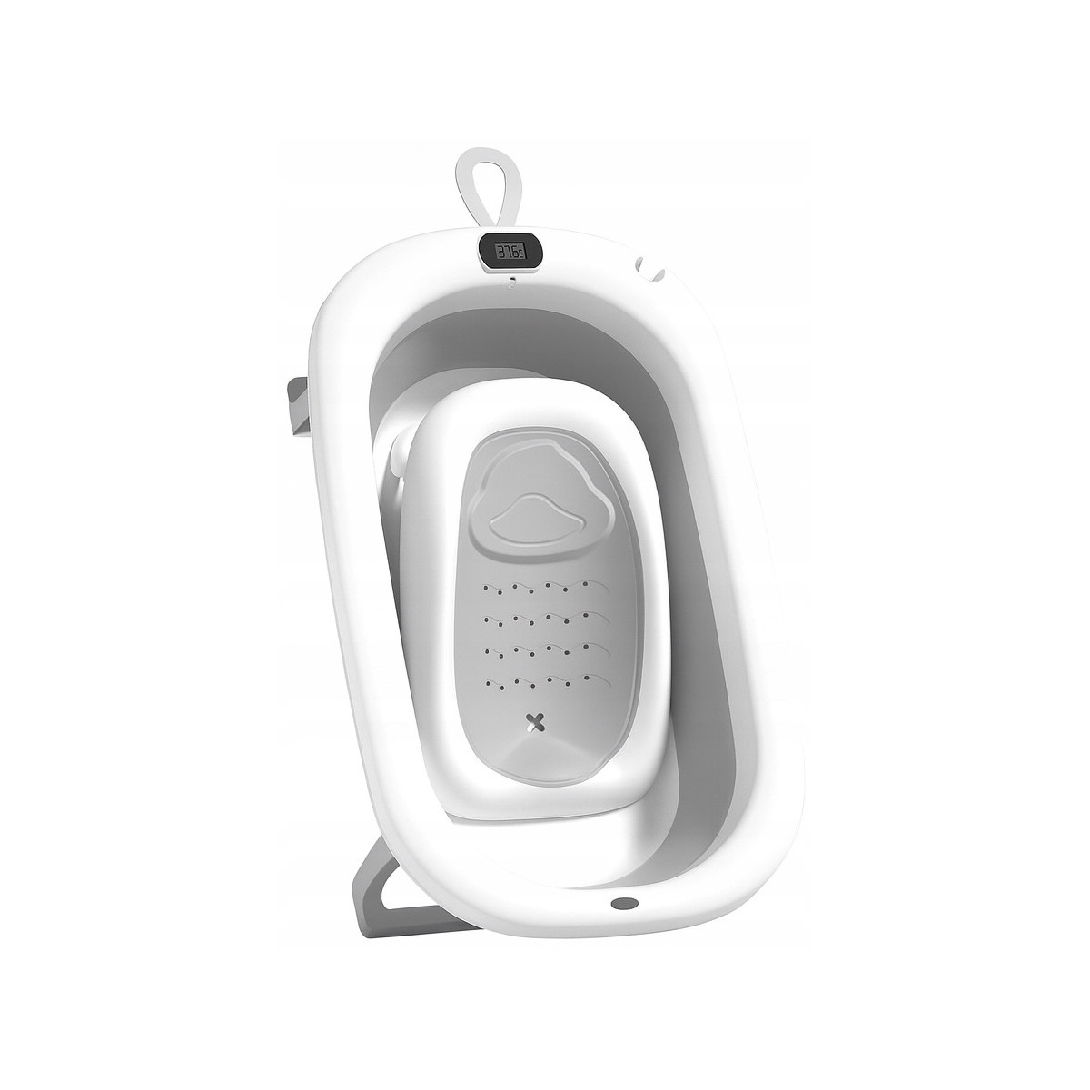 Cadă pentru baie OLAF pentru bebeluși cu suport de culoare gri