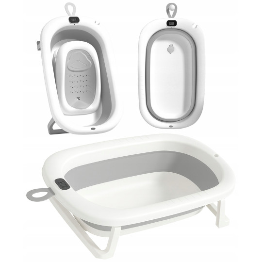 Cadă pentru baie OLAF pentru bebeluși cu suport de culoare gri