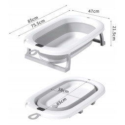 Vanița de baie OLAF pentru nou-născuți cu suport, cu saltea în culoarea gri.