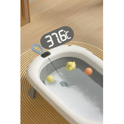 Vanița de baie OLAF pentru nou-născuți cu suport, cu saltea în culoarea gri.