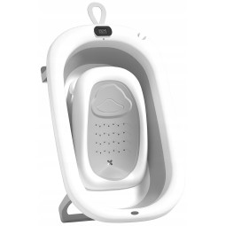 Vanița de baie OLAF pentru nou-născuți cu suport, cu saltea în culoarea gri.