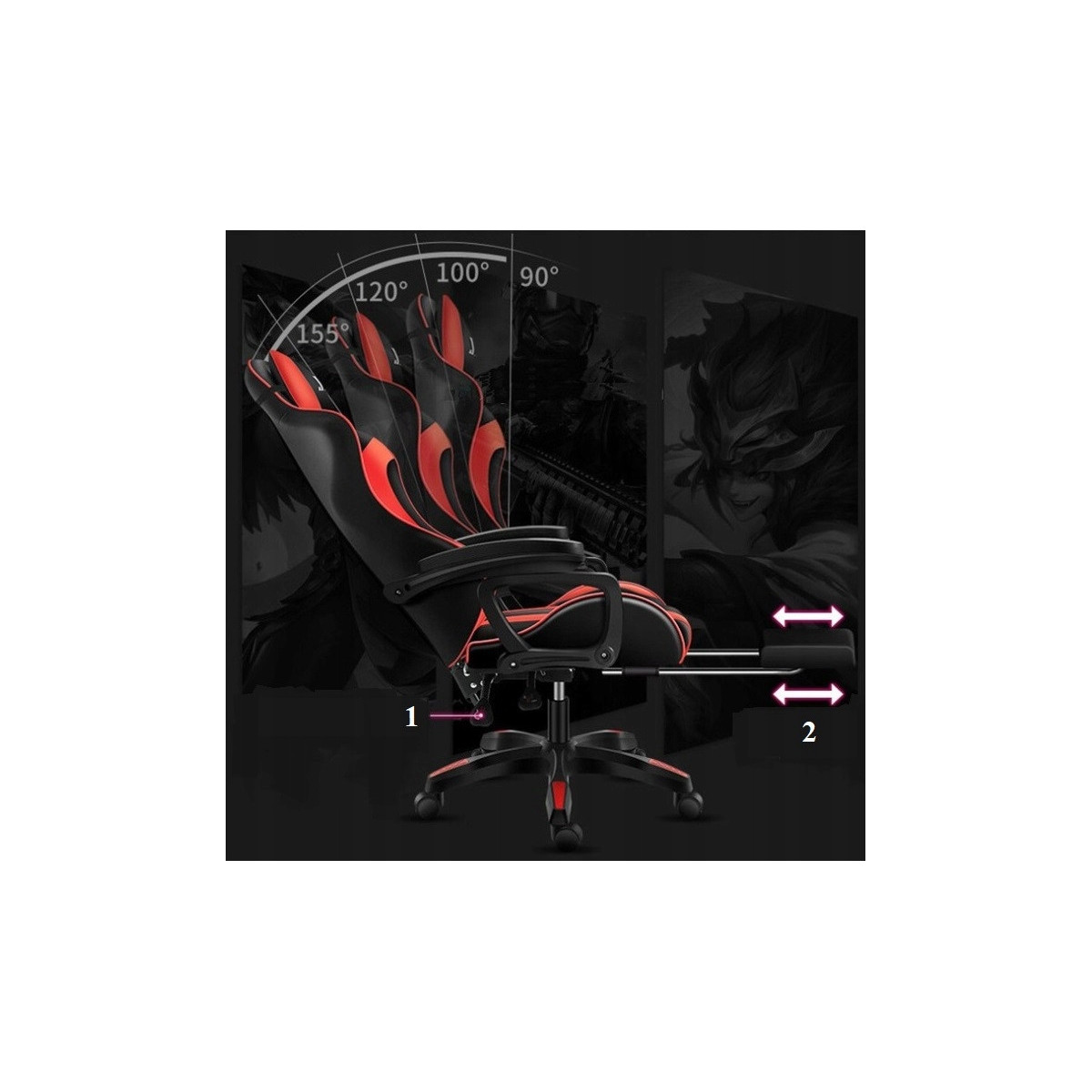 Scaun de jocuri de calitate, de culoare roșie