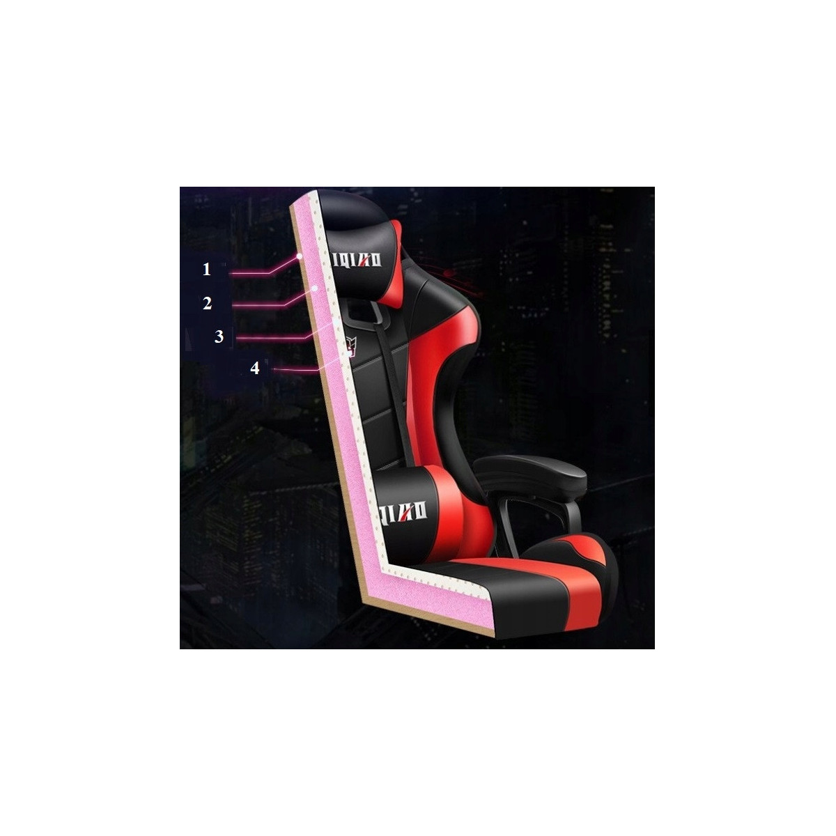 Scaun de jocuri de calitate, de culoare roșie