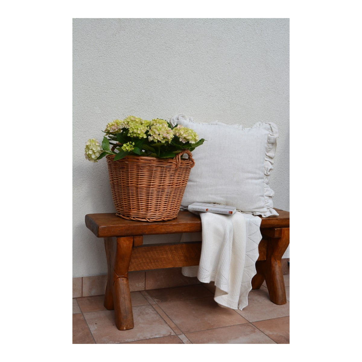 Coș din răchită fabricat din răchită naturală de 30 cm