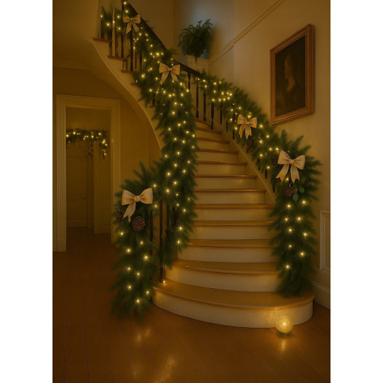 Kvalitative lumini LED de Crăciun 100 LED în culoarea alb cald.