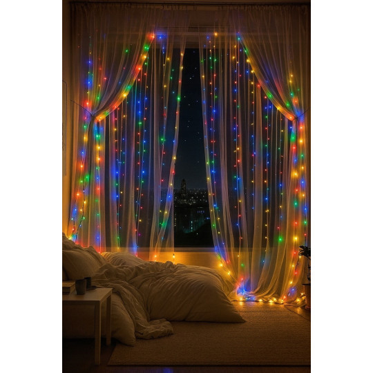 LED color chain light for Christmas, 200 LEDs at a great price - Multicolor