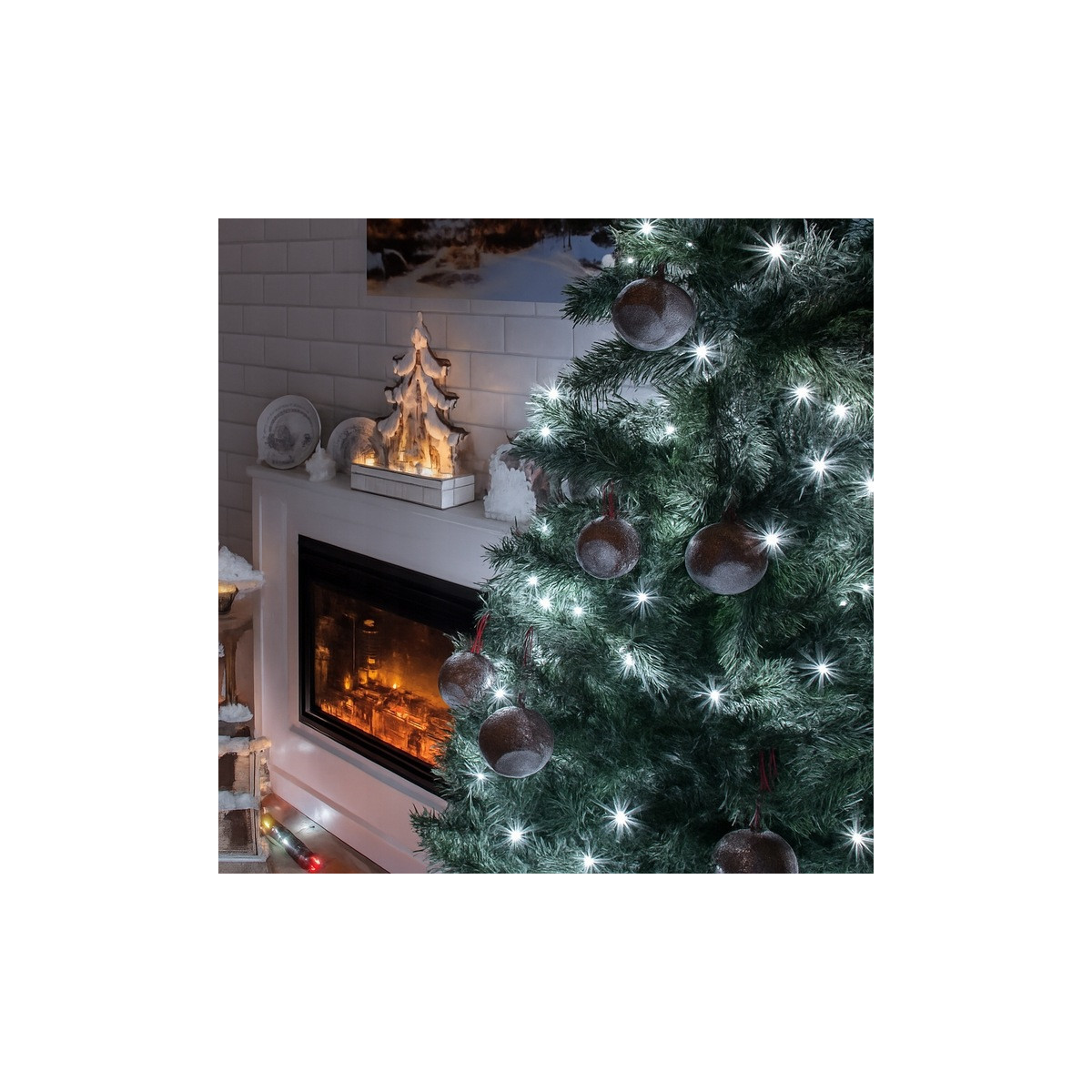 Luminile LED economice cu 8 moduri de iluminare - alb rece 200 LED