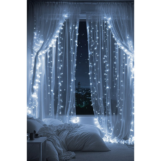 Luminile LED economice cu 8 moduri de iluminare - alb rece 200 LED