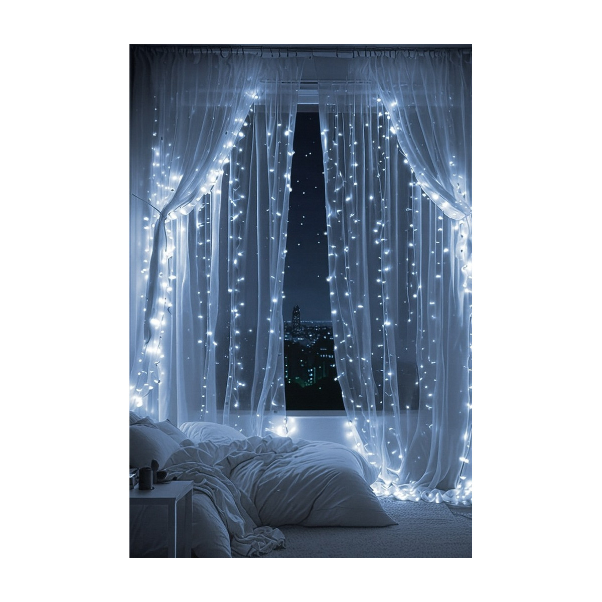 Luminile LED economice cu 8 moduri de iluminare - alb rece 200 LED