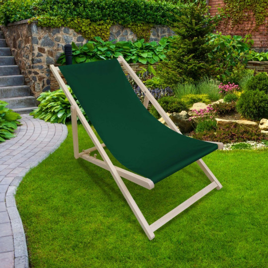 Șezlong de plajă de culoare verde