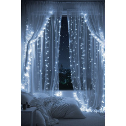 Interioare lumini de Crăciun cu 8 moduri de iluminare - alb rece 300 LED