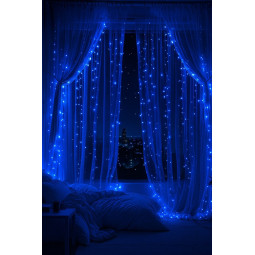 V Noël LED lumini, 1000 LED de culoare albastră