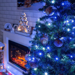 V Noël LED lumini, 1000 LED de culoare albastră