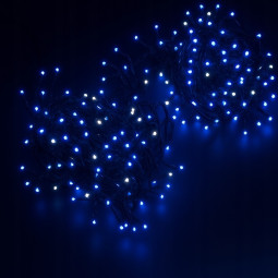 Vânțoare LED de Crăciun 100 LED - albastre, externe cu efect FLASH