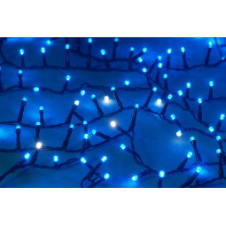 Vânțoare LED de Crăciun 100 LED - albastre, externe cu efect FLASH