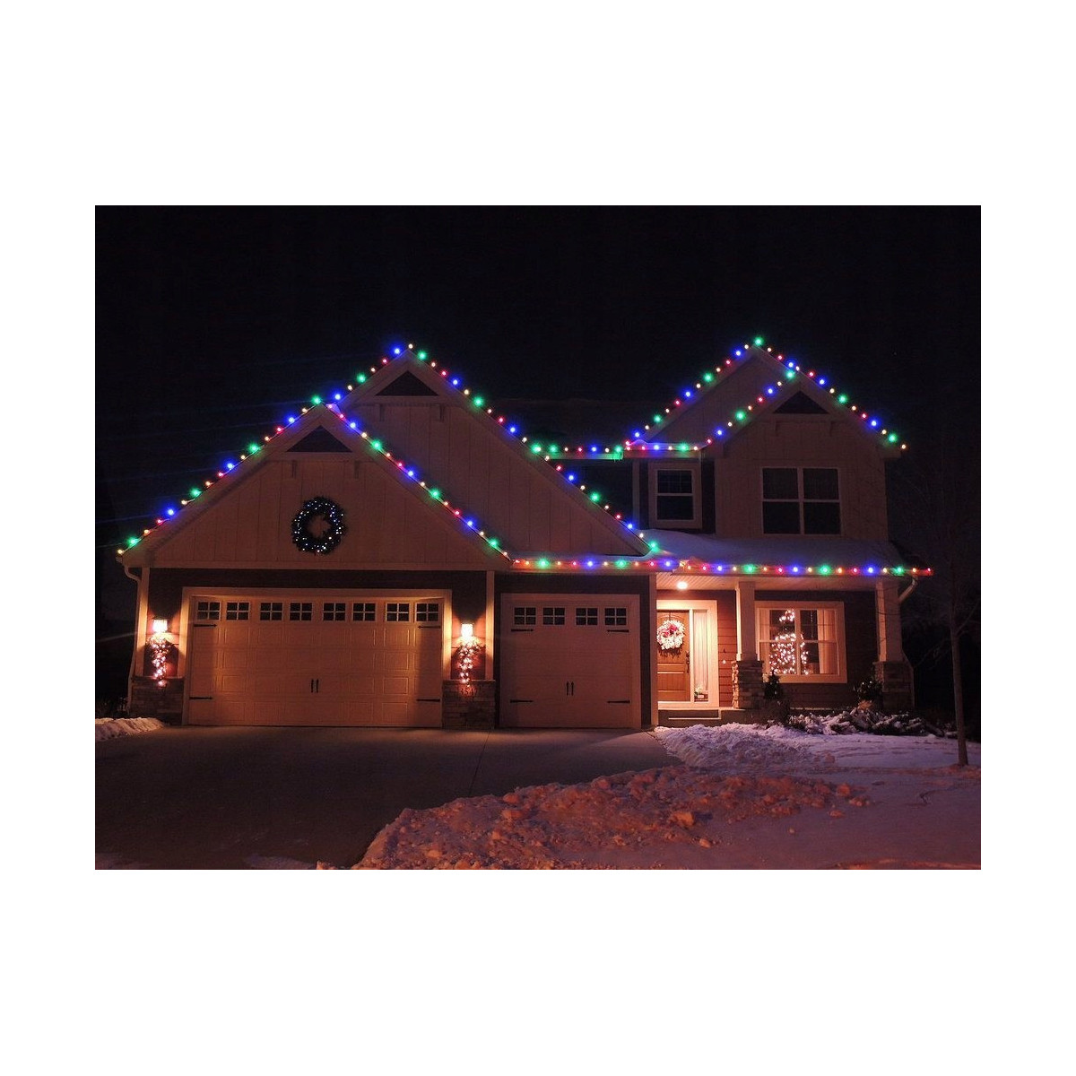 Lumină LED colorată de Crăciun pentru exterior, 100 LED