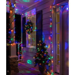 Lumină LED colorată de Crăciun pentru exterior, 100 LED