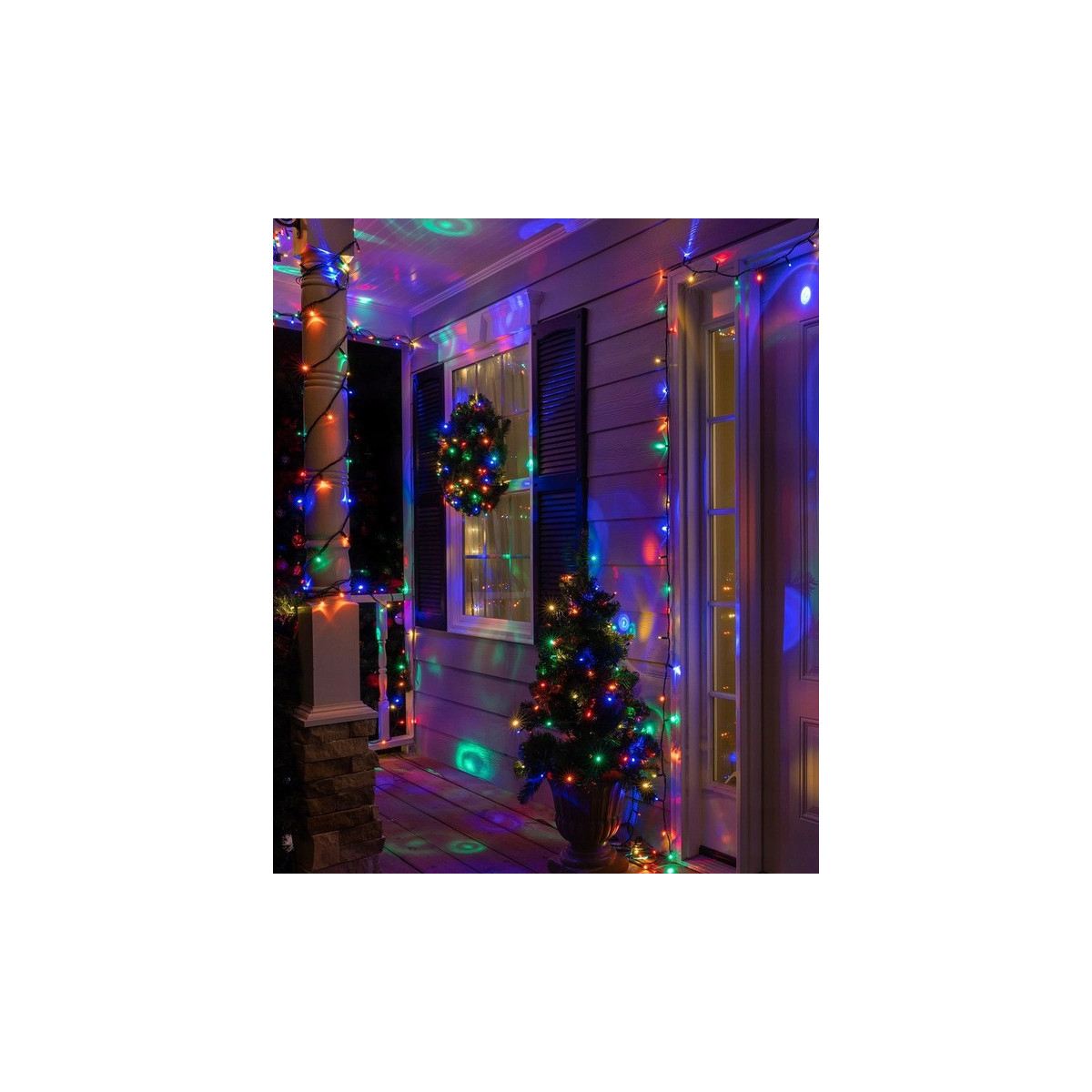 Lumină LED colorată de Crăciun pentru exterior, 100 LED