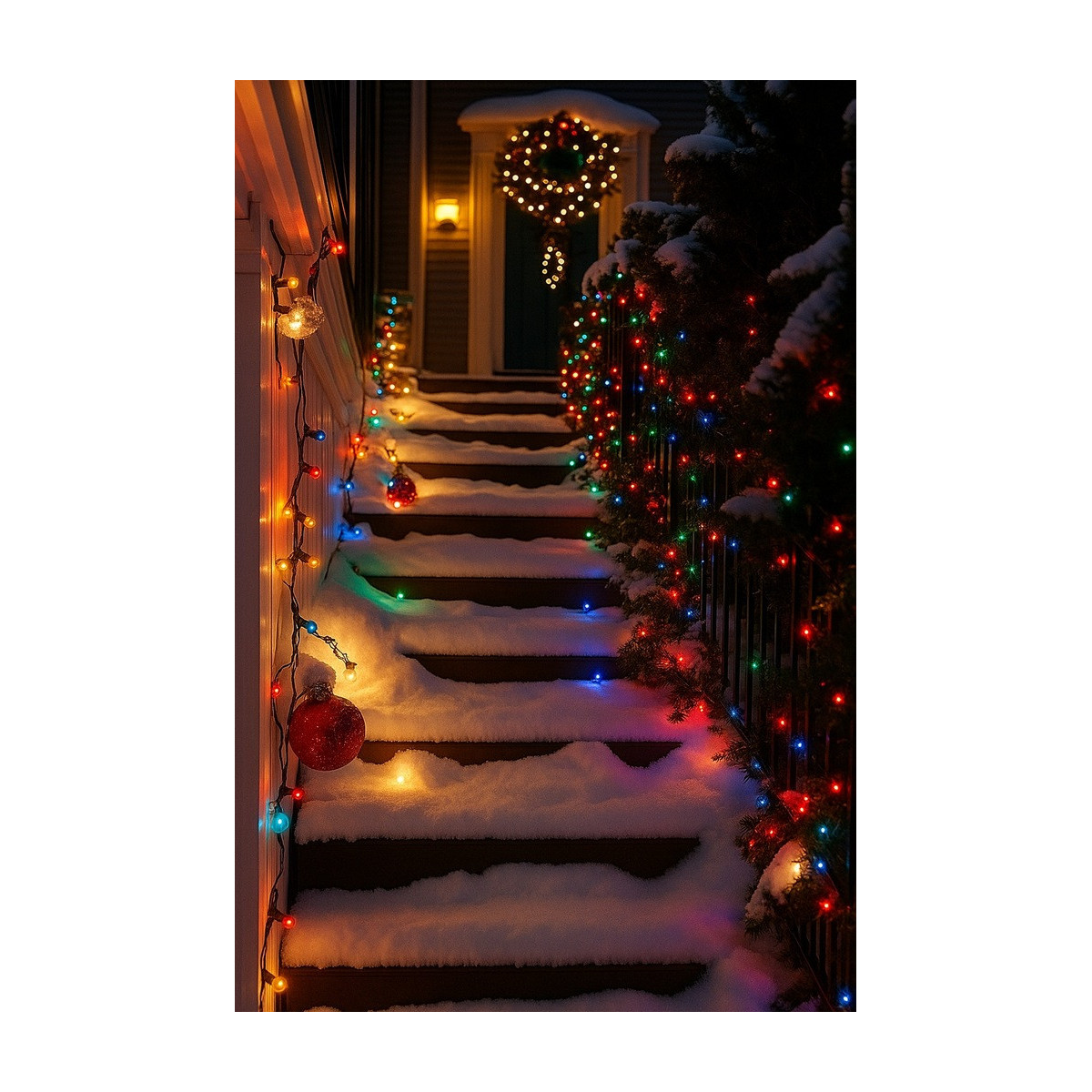 Lumină LED colorată de Crăciun pentru exterior, 100 LED