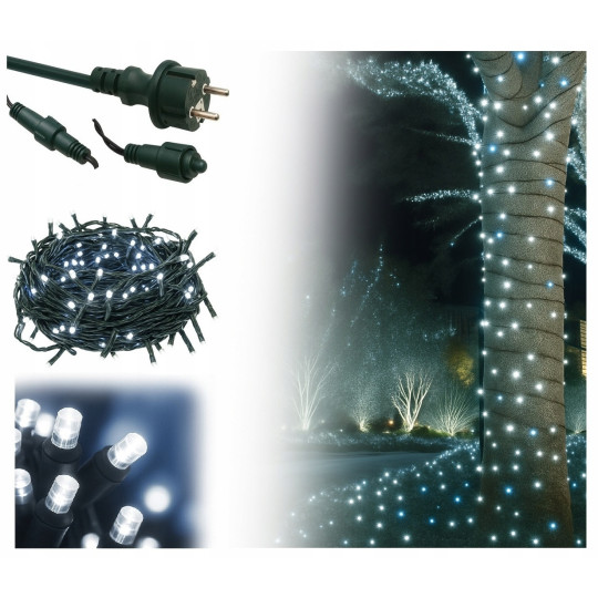 Lămpi de Crăciun LED economice pentru exterior, alb rece 200 LED
