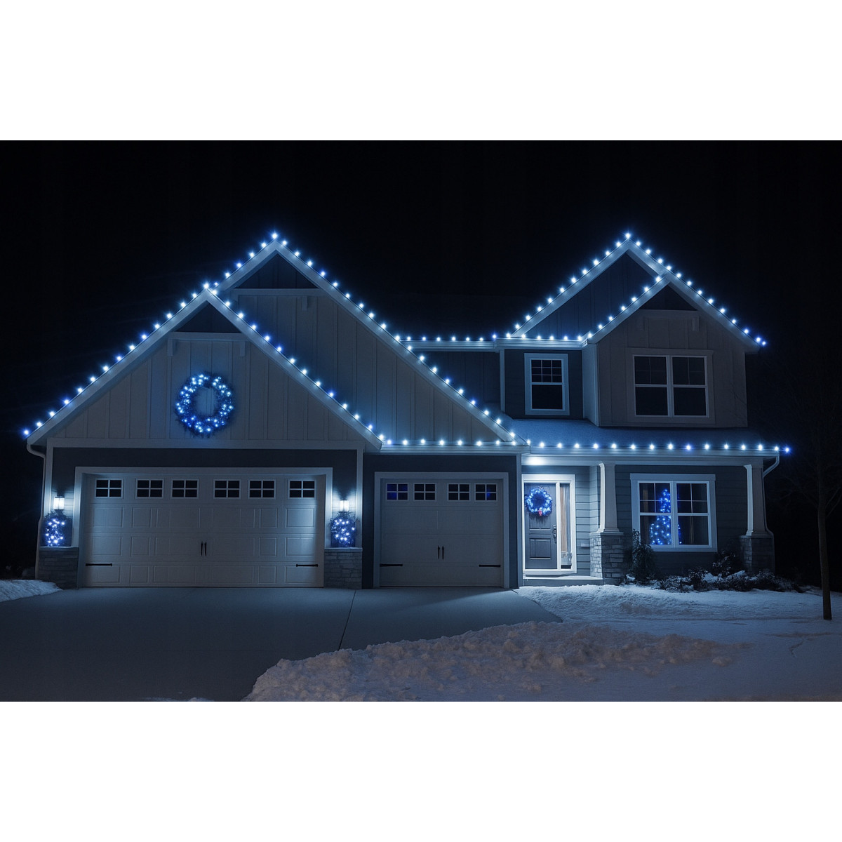 Lămpi de Crăciun LED economice pentru exterior, alb rece 200 LED