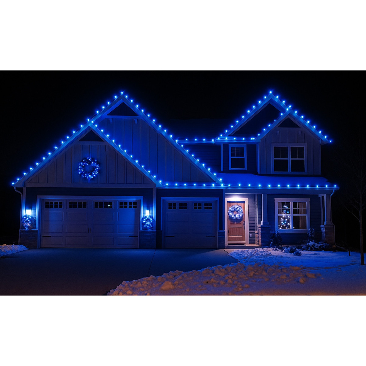Globuri LED de Crăciun 200 LED – albastre, exterioare cu efect FLASH