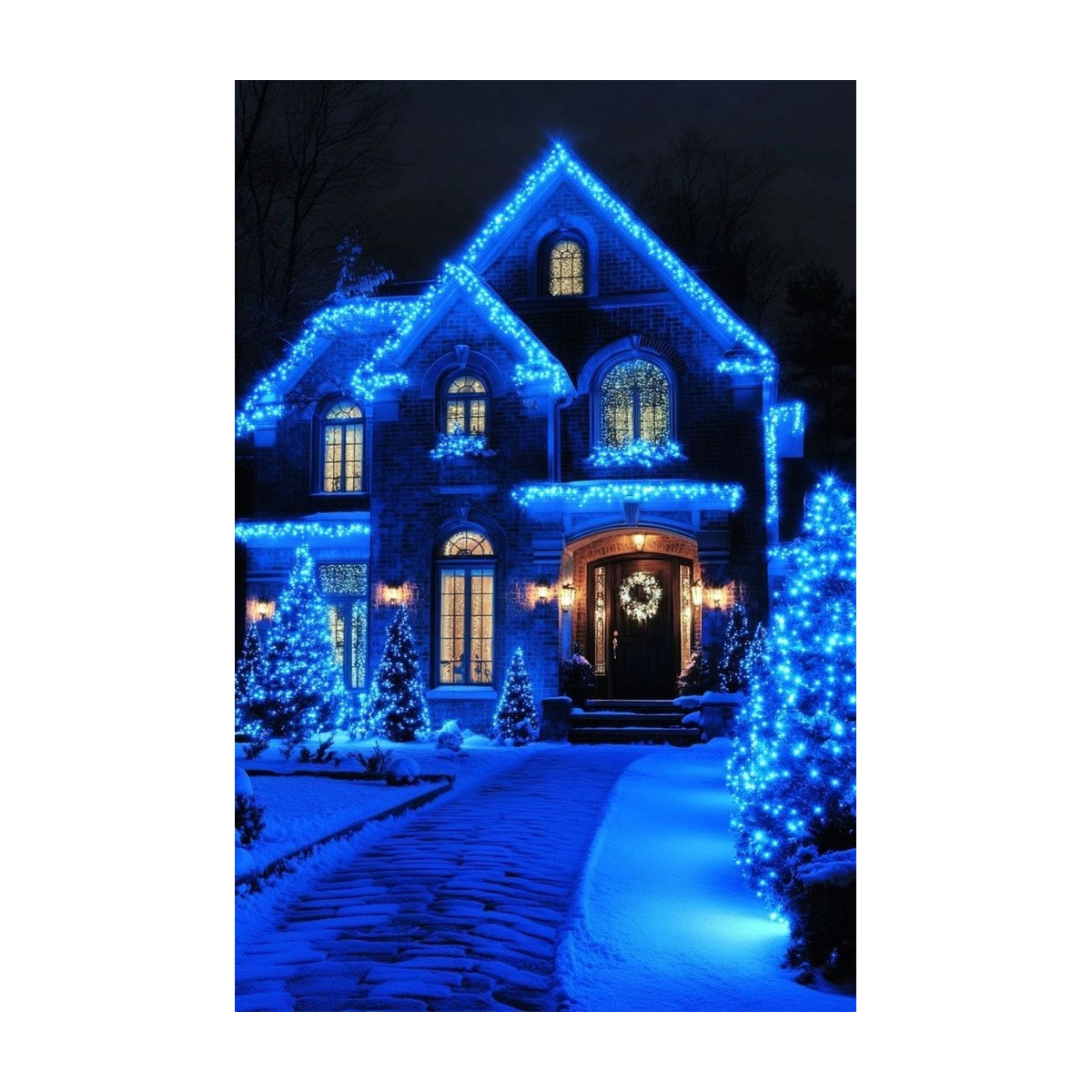 Globuri LED de Crăciun 200 LED – albastre, exterioare cu efect FLASH