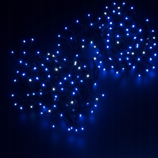 Globuri LED de Crăciun 200 LED – albastre, exterioare cu efect FLASH