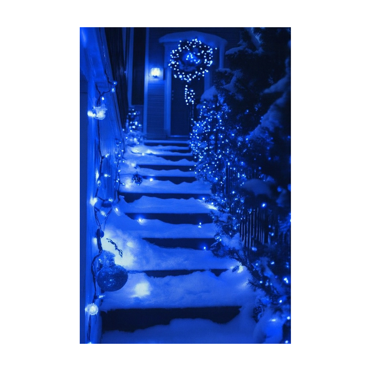 Globuri LED de Crăciun 200 LED – albastre, exterioare cu efect FLASH