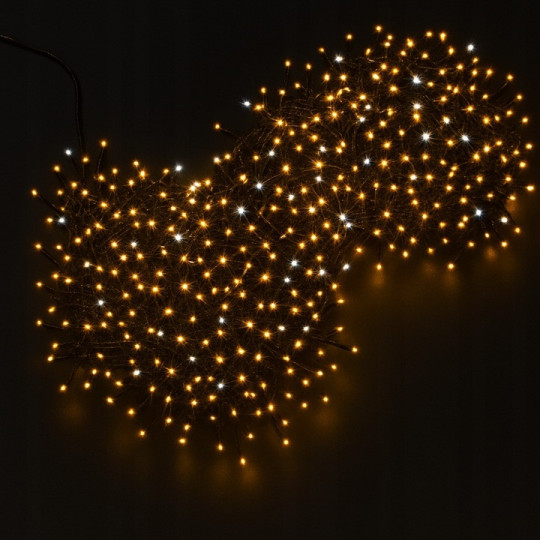 Cauze frumoase de iluminat exterior de Crăciun în culoarea albă caldă, 500 LED