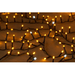 Iluminare exterioară de Crăciun în culoarea albă caldă, 1000 LED-uri